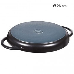 Gril en fonte avec manche en silicone Taille:Ø 26 cm Forme:Rond