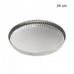 Tourtière ronde cannelée - Fer blanc Diamètre:24 cm Type de fonds:Fond fixe