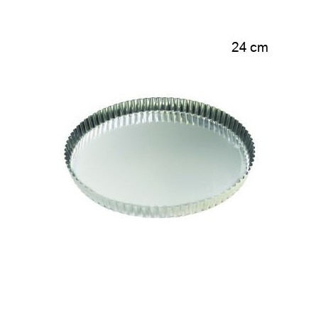 Tourtière ronde cannelée - Fer blanc Diamètre:24 cm Type de fonds:Fond fixe