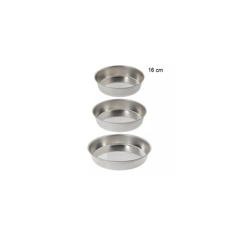 Moule à Manqué Rond Uni - Bordé - Fer Blanc Diamètre:16 cm