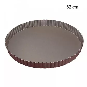Tourtière Ronde Cannelée - Antiadhérente Diamètre:32 cm Type de fonds:Fond fixe