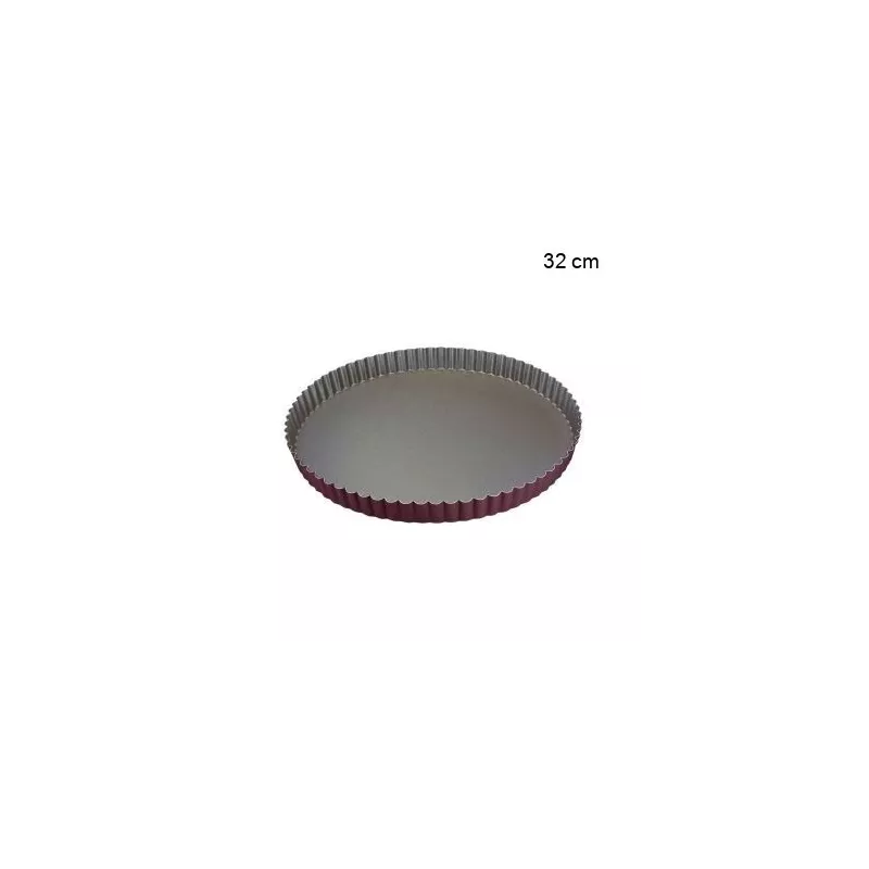 Tourtière Ronde Cannelée - Antiadhérente Diamètre:32 cm Type de fonds:Fond fixe