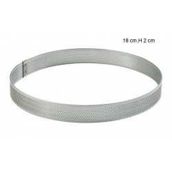  Cercle Perforé Inox Taille:Hauteur 2 cm Diamètre:18 cm