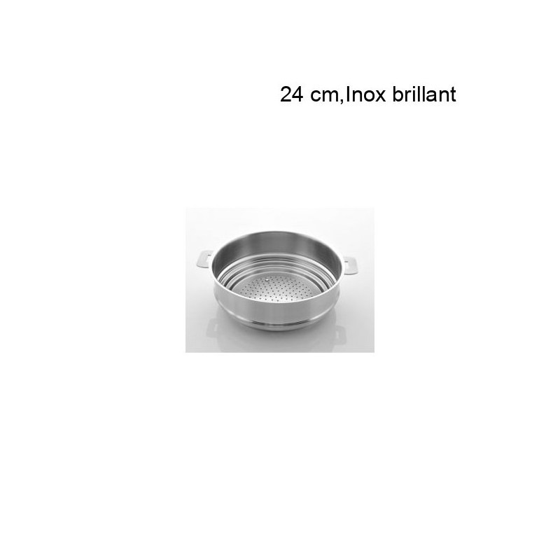Cuit Vapeur Universel Amovible Diamètre:24 cm Finition:Inox brillant