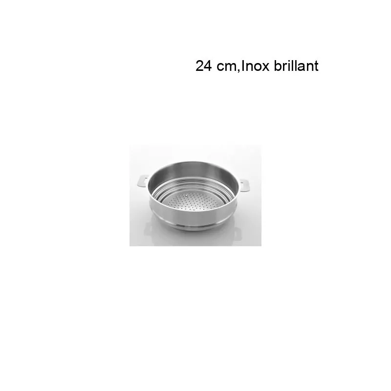 Cuit Vapeur Universel Amovible Diamètre:24 cm Finition:Inox brillant