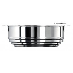 Cuit Vapeur Universel Amovible Diamètre:24 cm Finition:Inox brillant