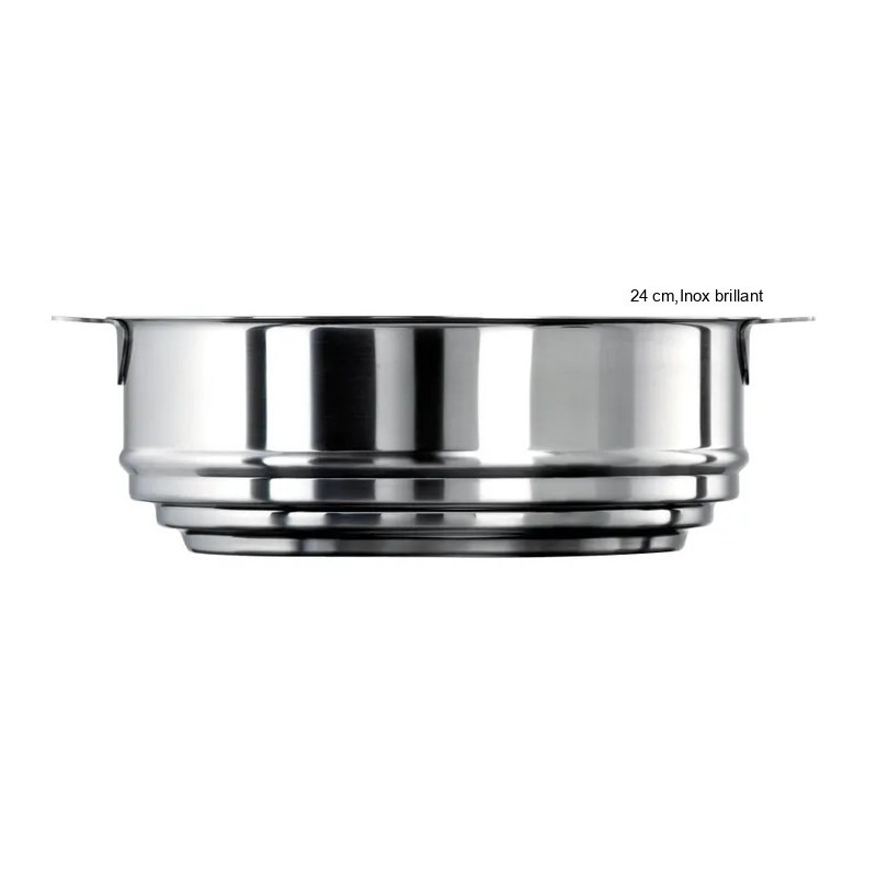 Cuit Vapeur Universel Amovible Diamètre:24 cm Finition:Inox brillant