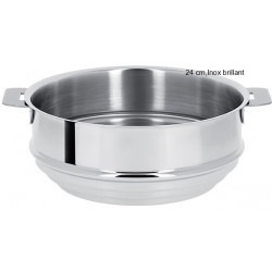 Cuit Vapeur Universel Amovible Diamètre:24 cm Finition:Inox brillant