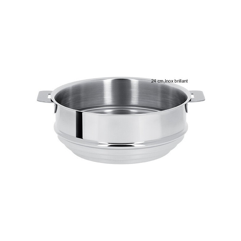 Cuit Vapeur Universel Amovible Diamètre:24 cm Finition:Inox brillant