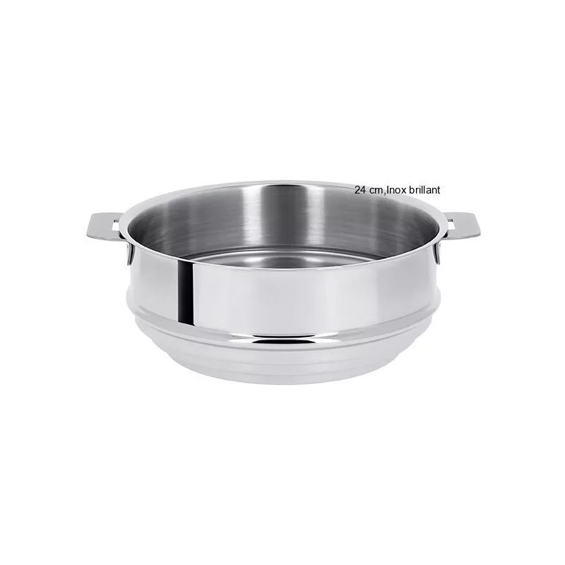 Cuit Vapeur Universel Amovible Diamètre:24 cm Finition:Inox brillant