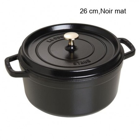 Cocotte Ronde Diamètre:26 cm Couleur:Noir mat