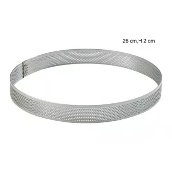  Cercle Perforé Inox Taille:Hauteur 2 cm Diamètre:26 cm