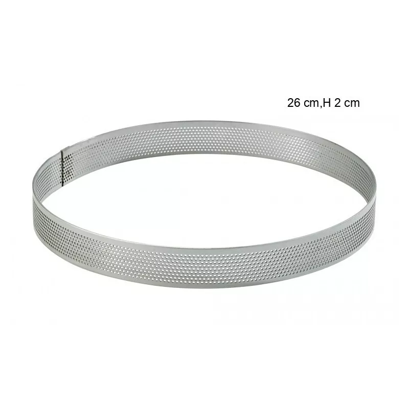  Cercle Perforé Inox Taille:Hauteur 2 cm Diamètre:26 cm