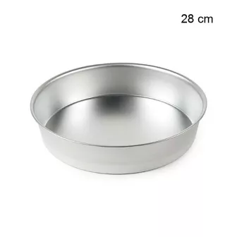 Moule à Manqué Rond Uni - Bordé - Fer Blanc Diamètre:28 cm