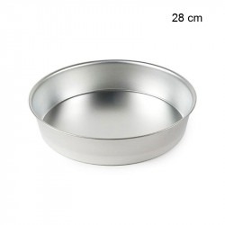 Moule à Manqué Rond Uni - Bordé - Fer Blanc Diamètre:28 cm