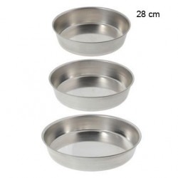 Moule à Manqué Rond Uni - Bordé - Fer Blanc Diamètre:28 cm