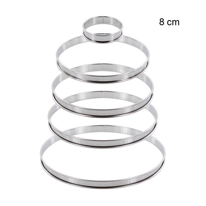 Cercle à tarte inox Diamètre:8 cm