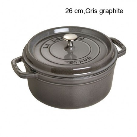 Cocotte Ronde Diamètre:26 cm Couleur:Gris graphite