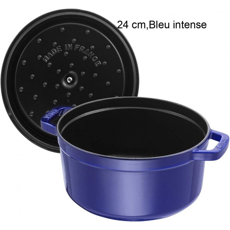 Cocotte Ronde Diamètre:24 cm Couleur:Bleu intense