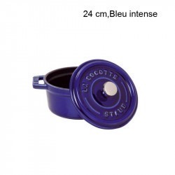 Cocotte Ronde Diamètre:24 cm Couleur:Bleu intense