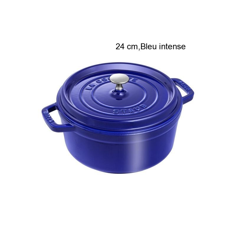 Cocotte Ronde Diamètre:24 cm Couleur:Bleu intense