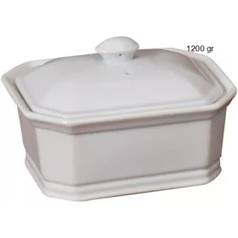 Terrines Rectangulaires en Porcelaine
 Contenance:1200 gr