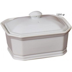 Terrines Rectangulaires en Porcelaine
 Contenance:1200 gr