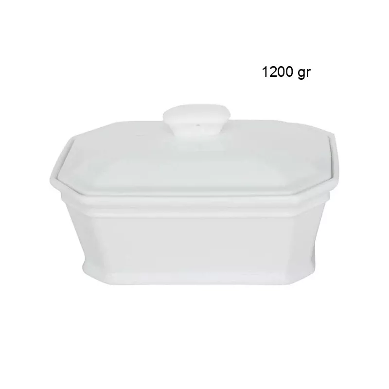 Terrines Rectangulaires en Porcelaine
 Contenance:1200 gr
