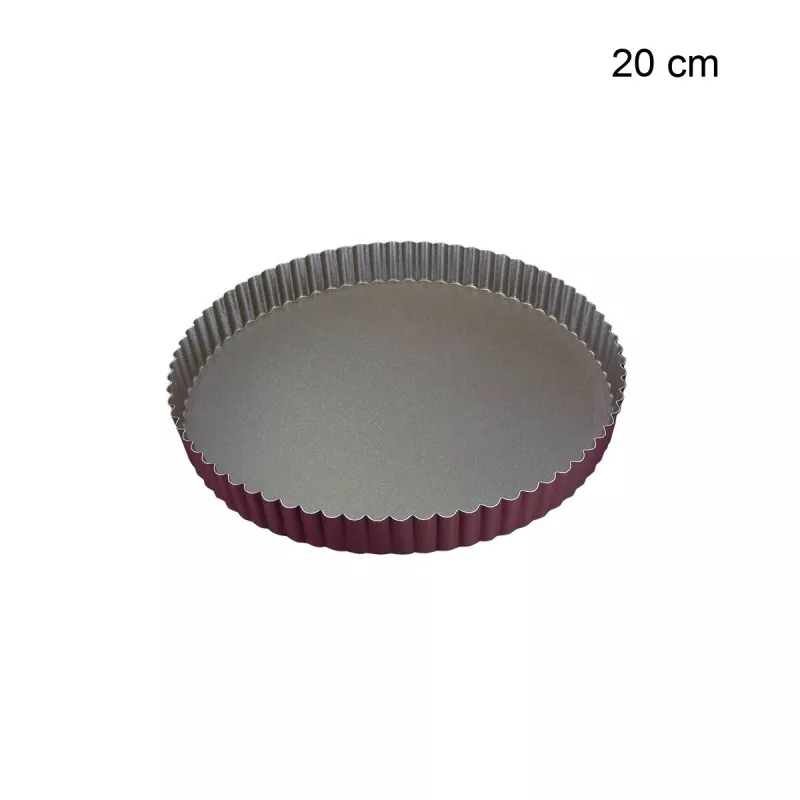 Tourtière Ronde Cannelée - Antiadhérente Diamètre:20 cm Type de fonds:Fond fixe