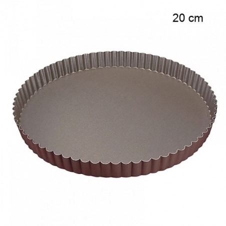 Tourtière Ronde Cannelée - Antiadhérente Diamètre:20 cm Type de fonds:Fond fixe