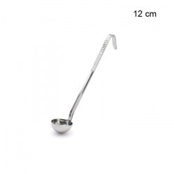 Pochon (louche) en inox  Taille:Ø 12cm - L. manche 40.2 cm