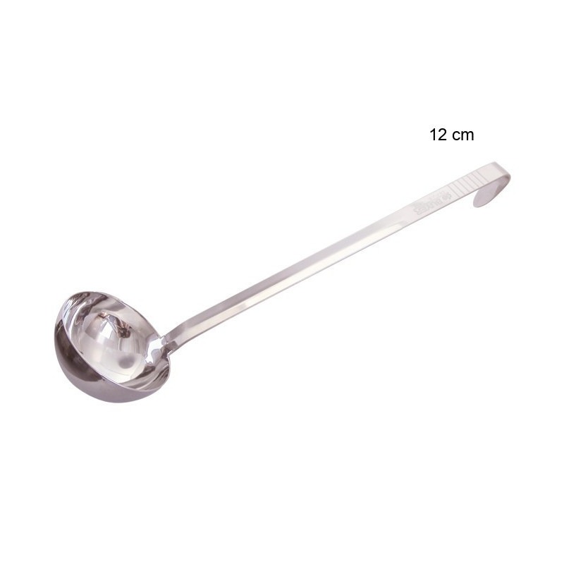 Pochon (louche) en inox  Taille:Ø 12cm - L. manche 40.2 cm