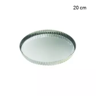Tourtière ronde cannelée - Fer blanc Diamètre:20 cm Type de fonds:Fond fixe