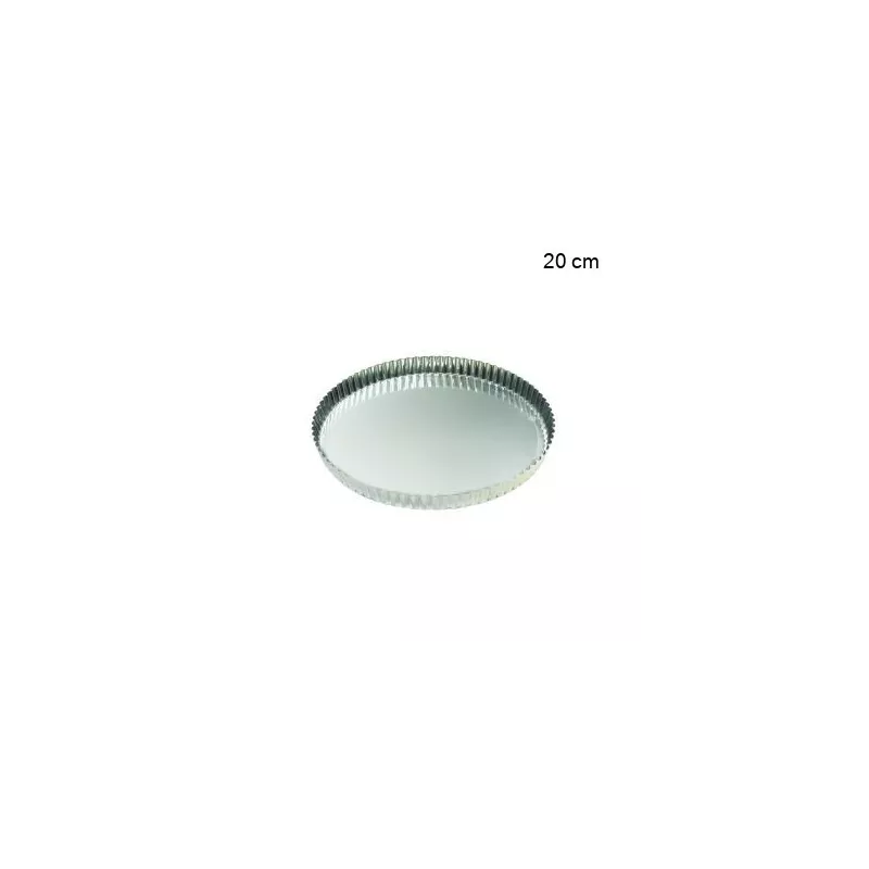 Tourtière ronde cannelée - Fer blanc Diamètre:20 cm Type de fonds:Fond fixe