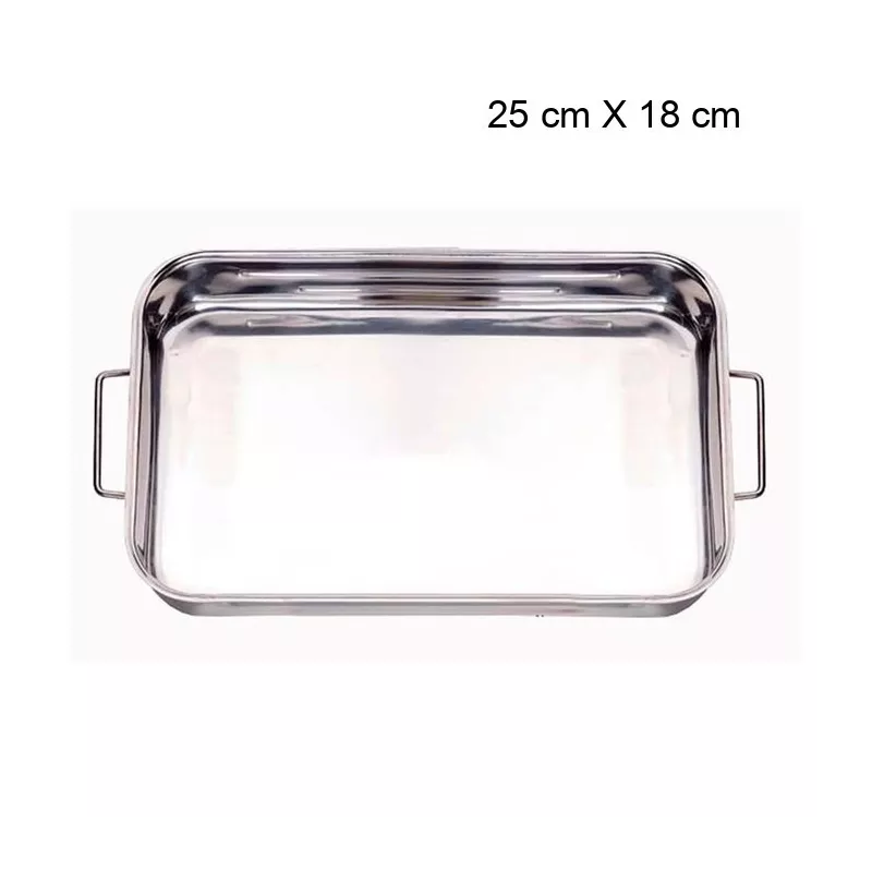 PLAT / GRILLE RECTANGULAIRE INOX  Taille:25 cm X 18 cm Type d'ustensile:Plat