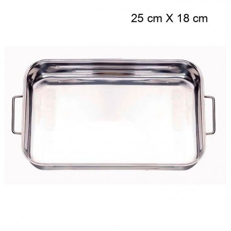 PLAT / GRILLE RECTANGULAIRE INOX  Taille:25 cm X 18 cm Type d'ustensile:Plat