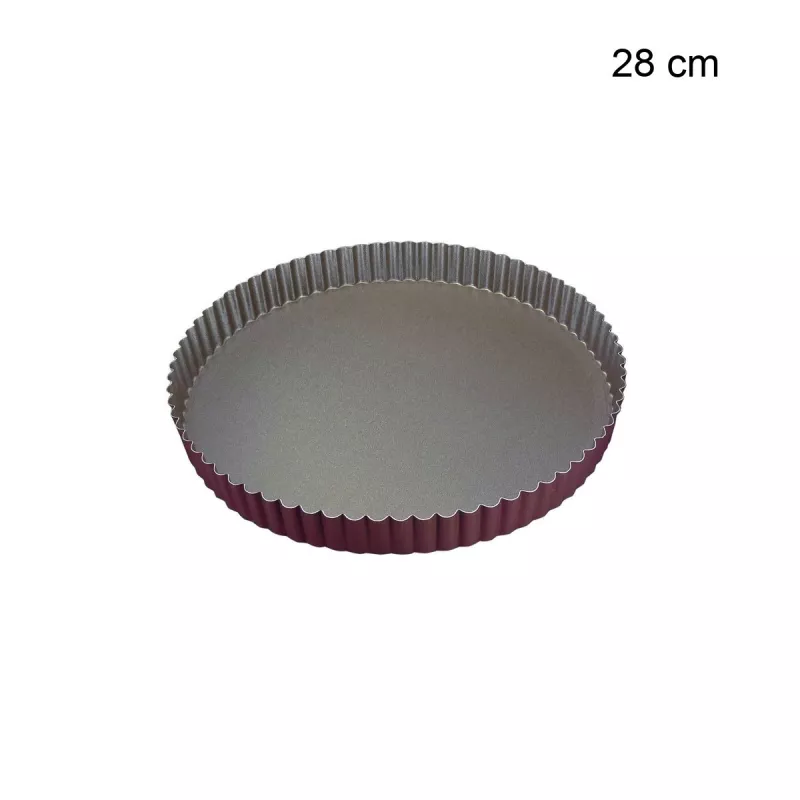 Tourtière Ronde Cannelée - Antiadhérente Diamètre:28 cm Type de fonds:Fond fixe