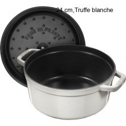 Cocotte Ronde Diamètre:24 cm Couleur:Truffe blanche