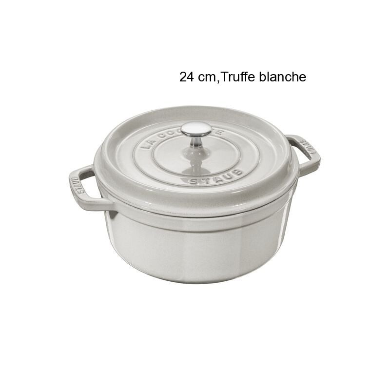 Cocotte Ronde Diamètre:24 cm Couleur:Truffe blanche