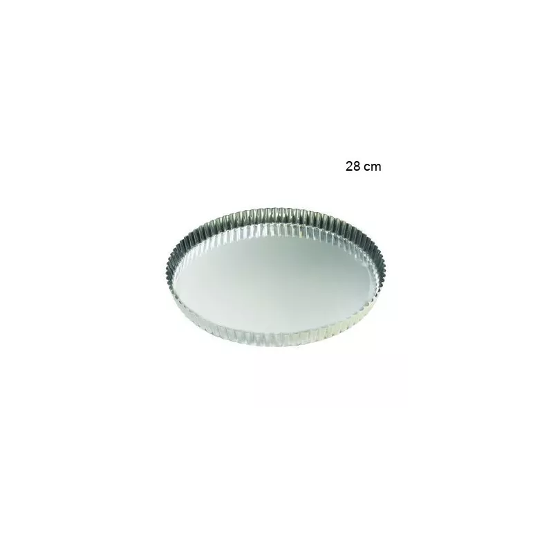 Tourtière ronde cannelée - Fer blanc Diamètre:28 cm Type de fonds:Fond fixe
