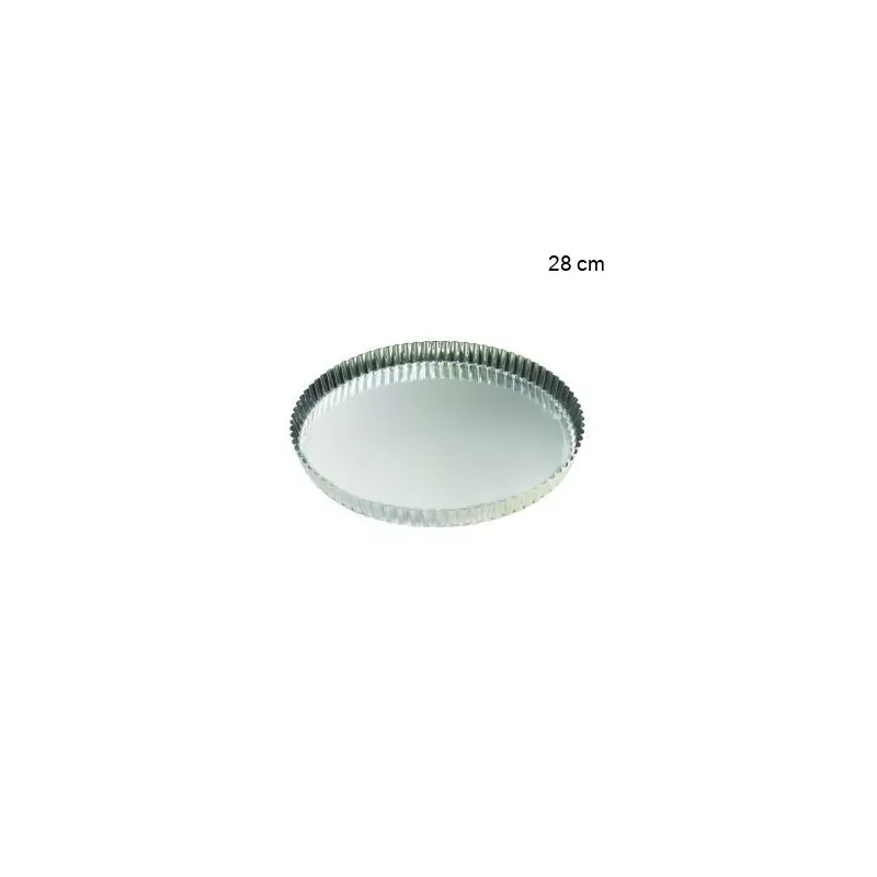 Tourtière ronde cannelée - Fer blanc Diamètre:28 cm Type de fonds:Fond fixe