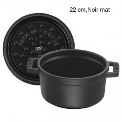 Cocotte Ronde Diamètre:22 cm Couleur:Noir mat