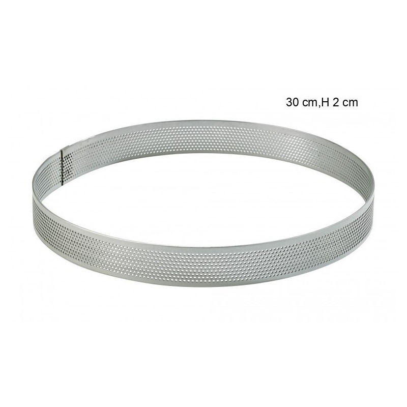  Cercle Perforé Inox Taille:Hauteur 2 cm Diamètre:30 cm