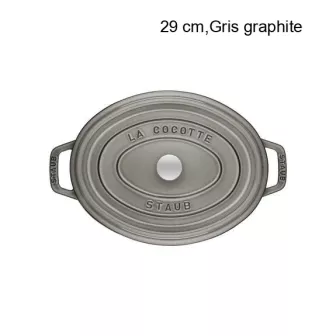 Cocotte Ovale Diamètre:29 cm Couleur:Gris graphite