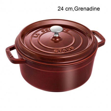 Cocotte Ronde Diamètre:24 cm Couleur:Grenadine