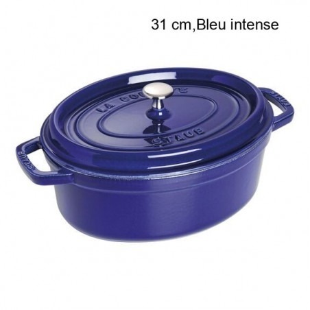 Cocotte Ovale Diamètre:31 cm Couleur:Bleu intense