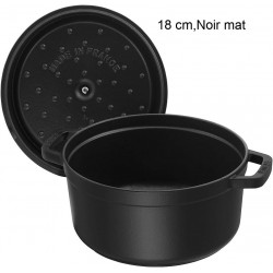 Cocotte Ronde Diamètre:18 cm Couleur:Noir mat