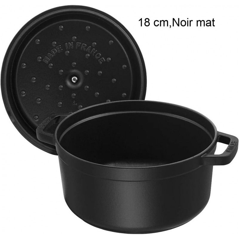 Cocotte Ronde Diamètre:18 cm Couleur:Noir mat