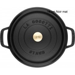 Cocotte Ronde Diamètre:18 cm Couleur:Noir mat