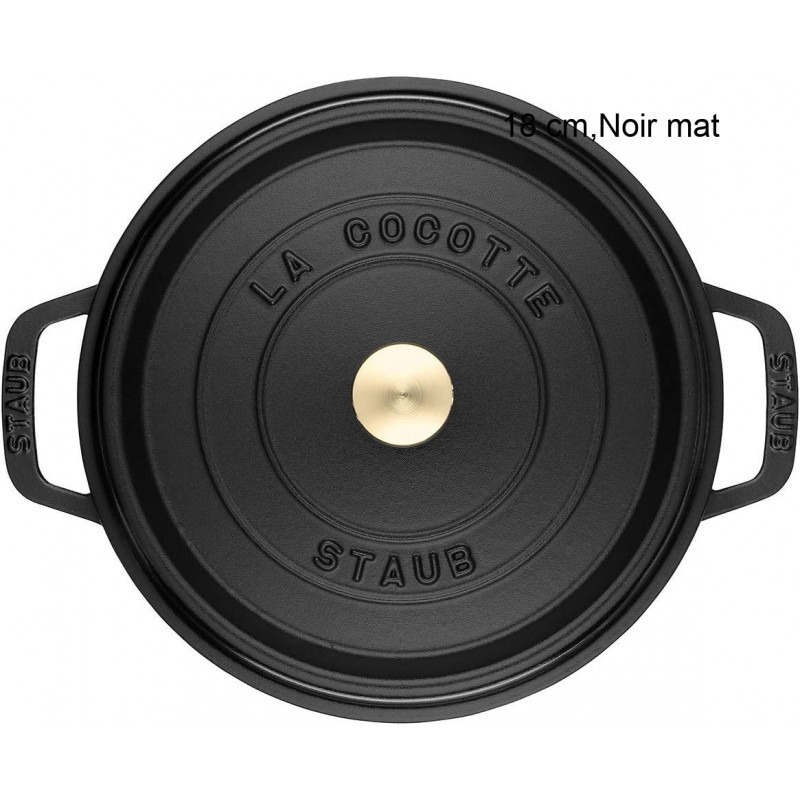 Cocotte Ronde Diamètre:18 cm Couleur:Noir mat